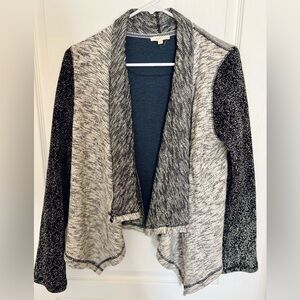 Mystree Black and Gray Open Cardigan